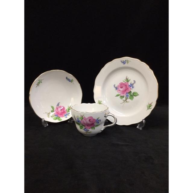 誠実】 MEISSEN - 未使用品!1級品 マイセン ピンクローズと忘れな草