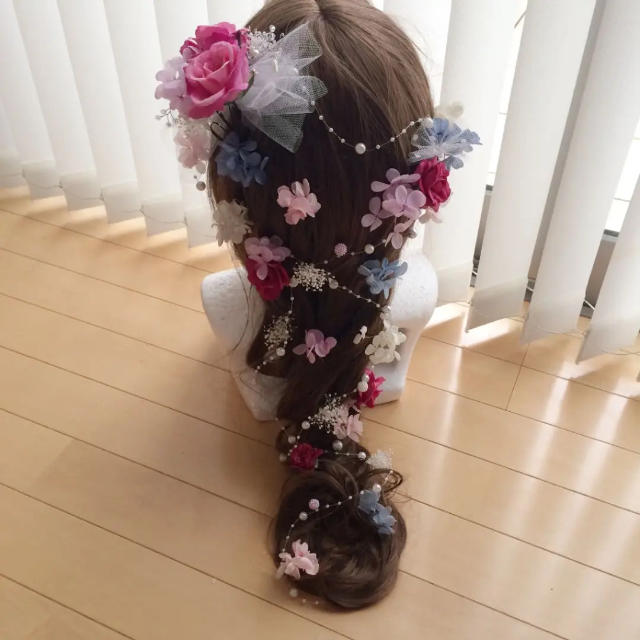 ラプンツェル髪飾り♡濃いピンクメイン