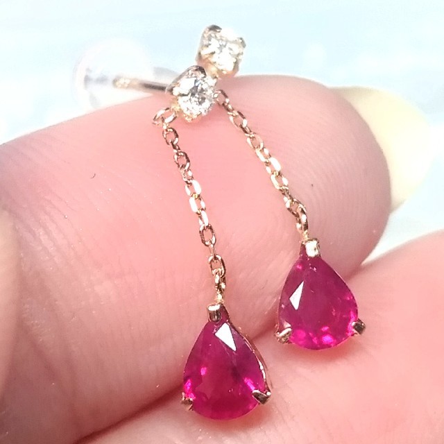 ゆらりんルビーちゃん♡ピンクゴールドピアス | www.jarussi.com.br