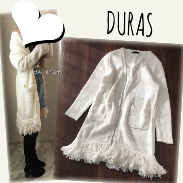 DURAS(デュラス)のDURAS♡裾フリンジニットカーディガン レディースのトップス(カーディガン)の商品写真