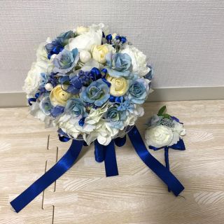 ブーケ ブートニア セット 結婚式 二次会 ラウンドブーケ(ブーケ)