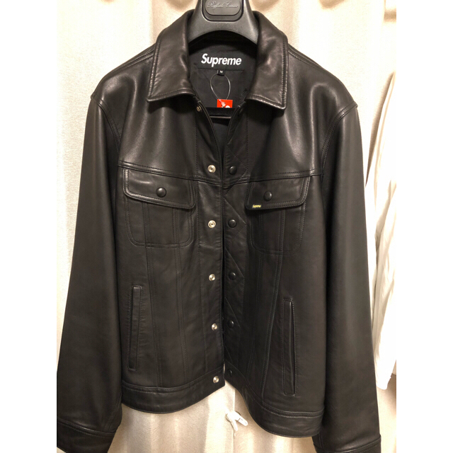 Supreme - supreme leather trucker jacketの通販 by seasider's shop