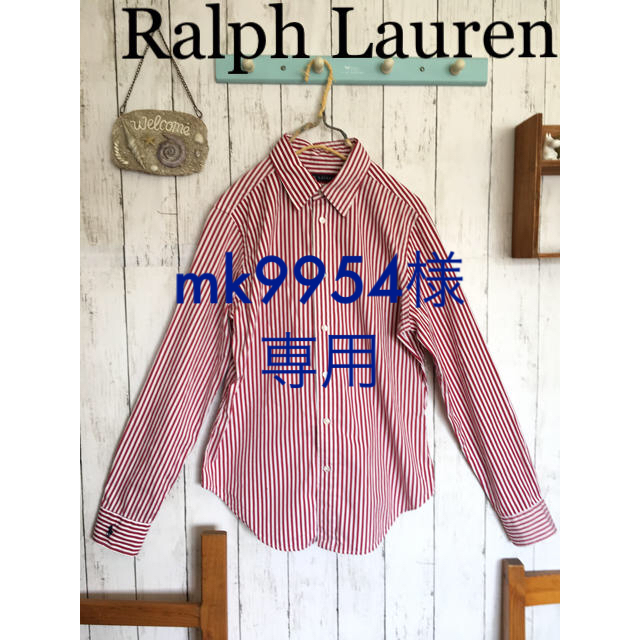 Ralph Lauren(ラルフローレン)のmk9954様専用 ＊Ralph Lauren ストライプシャツ＊レッド レディースのトップス(シャツ/ブラウス(長袖/七分))の商品写真