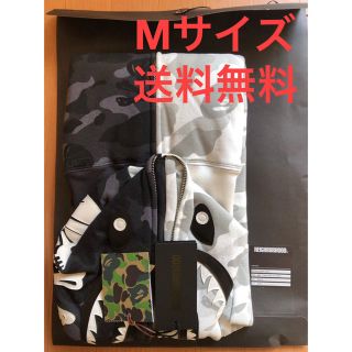 アベイシングエイプ(A BATHING APE)のNHBP  BAPE NBHD CAMO SHARK ZIP HOODED(パーカー)