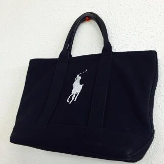 ラルフローレン(Ralph Lauren)のラルフローレンビッグポニートート黒銀(トートバッグ)