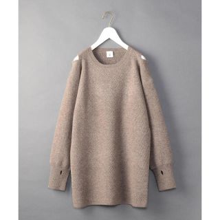 ビューティアンドユースユナイテッドアローズ(BEAUTY&YOUTH UNITED ARROWS)の6  (ROKU）新品未使用 ショルダー  ニット ベージュ(ニット/セーター)