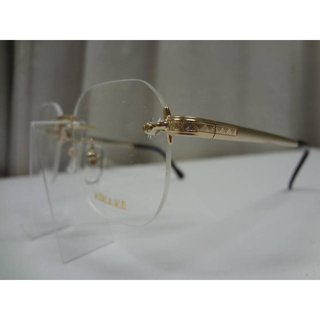 新品☆ＭＩＮＡＭＩ☆メガネ　フレーム☆ツーポイント５４ｍｍ　ゴールド メンズのファッション小物(サングラス/メガネ)の商品写真