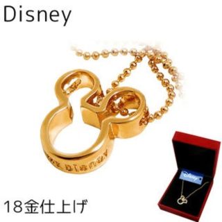 ディズニー(Disney)の18金仕上げ【スワロフスキー ネックレス】ディズニー 隠れミッキー　ゴールド(ネックレス)