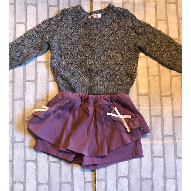 H&H(エイチアンドエイチ)のH&M グレーニット  キッズ/ベビー/マタニティのキッズ服女の子用(90cm~)(ニット)の商品写真