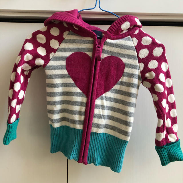 babyGAP(ベビーギャップ)のbaby GAP 女児 ニットパーカー キッズ/ベビー/マタニティのキッズ服女の子用(90cm~)(ジャケット/上着)の商品写真