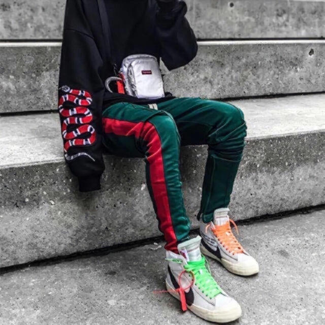 mnml  TRACK PANTS  GREEN/RED  S.M
