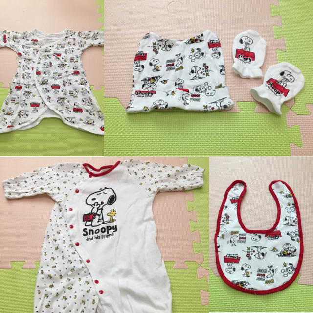 SNOOPY(スヌーピー)のスヌーピーベビー5点セット キッズ/ベビー/マタニティのベビー服(~85cm)(肌着/下着)の商品写真