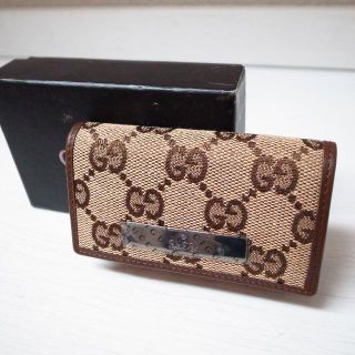 グッチ(Gucci)の♪正規品♪美品♪グッチ　キーケース　GG柄キャンバス　レザー　バッグ　財布　小物(キーケース)