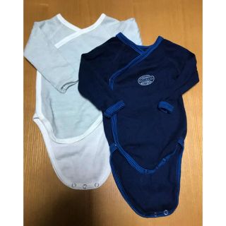 プチバトー(PETIT BATEAU)のプチバトー 前びらき ロンパース肌着 60(肌着/下着)