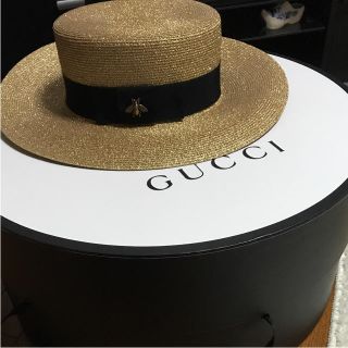 GUCCI ストローハット59L グッチ 帽子 麦わら帽子 【送料無料】 www