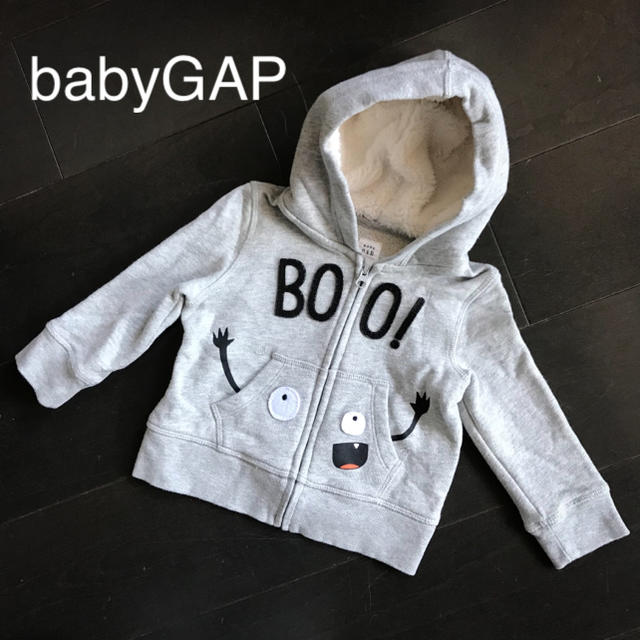 babyGAP(ベビーギャップ)のbabyGAP 【3回使用／美品】おばけパーカー 80cm キッズ/ベビー/マタニティのベビー服(~85cm)(トレーナー)の商品写真