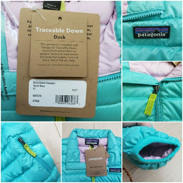 patagonia(パタゴニア)の【新品】patagonia/パタゴニア ベビー・ダウン・セーター  女児110 キッズ/ベビー/マタニティのキッズ服女の子用(90cm~)(ジャケット/上着)の商品写真