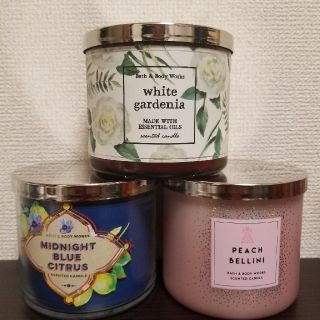 バスアンドボディーワークス(Bath & Body Works)の3芯キャンドル☆ホワイトガーデニア(キャンドル)