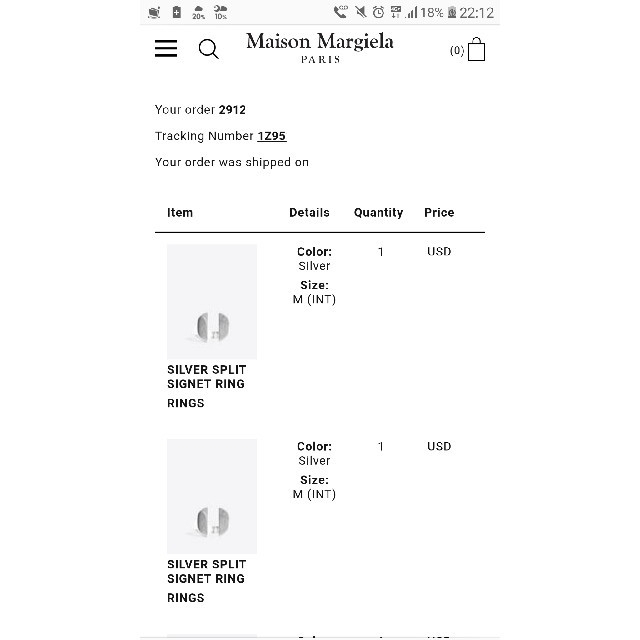 Maison Martin Margiela(マルタンマルジェラ)の【18AW】 マルジェラ シルバー スプリット シグネットリング メンズのアクセサリー(リング(指輪))の商品写真
