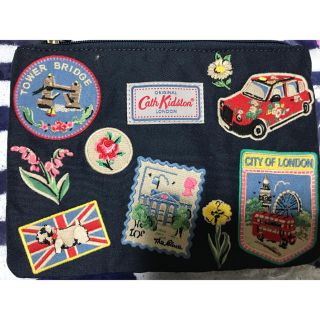 キャスキッドソン(Cath Kidston)のキャスキッドソン 新品 レア ポーチ 片面 ワッペン パッチワーク豪華ナイロン(ポーチ)