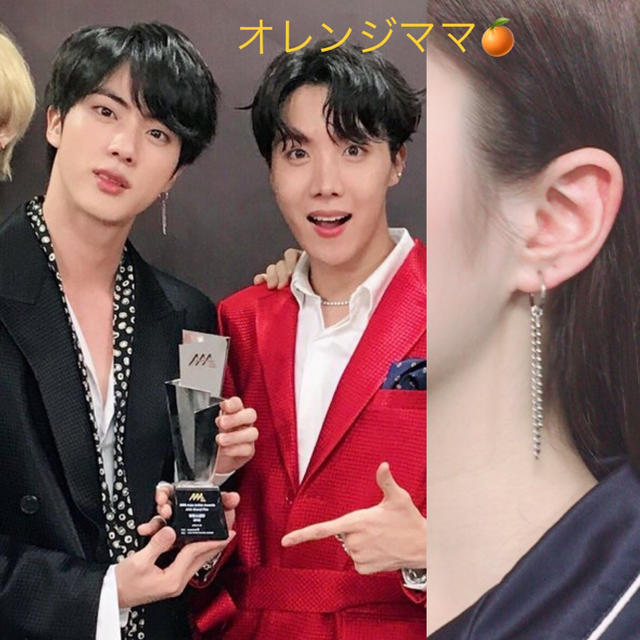 防弾少年団(BTS)(ボウダンショウネンダン)のBTS ジンモチーフ(D)ボールチェーンイヤリング orピアス レディースのアクセサリー(ピアス)の商品写真