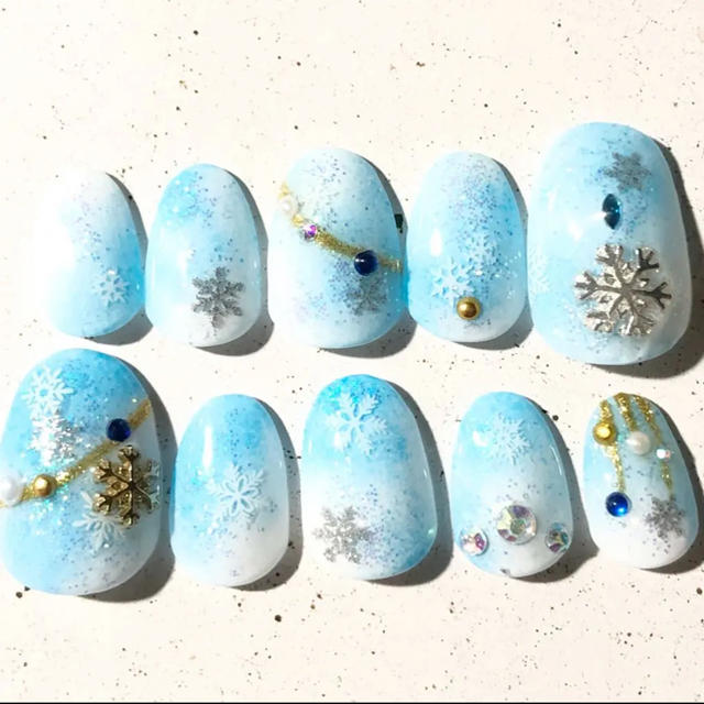 雪の結晶 ② ❄︎ ジェルネイル コスメ/美容のネイル(つけ爪/ネイルチップ)の商品写真