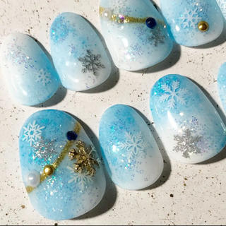 雪の結晶 ② ❄︎ ジェルネイル コスメ/美容のネイル(つけ爪/ネイルチップ)の商品写真