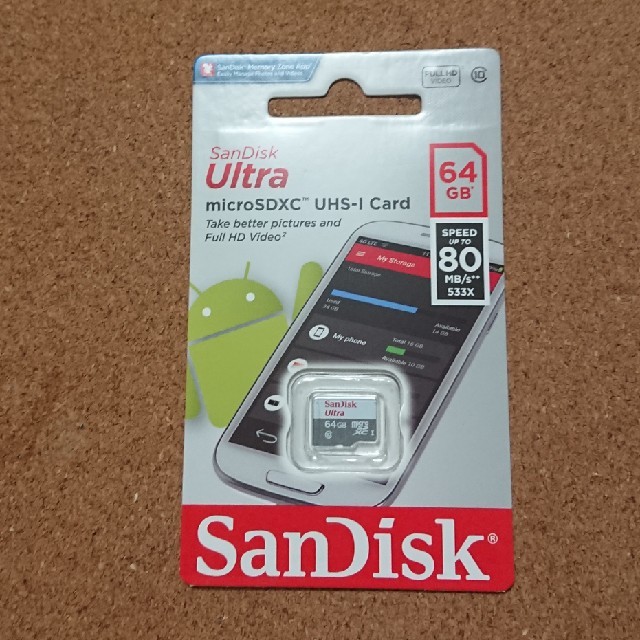 SanDisk(サンディスク)の新品未使用 microSD SanDisk Ultra 64GB

 スマホ/家電/カメラのスマートフォン/携帯電話(その他)の商品写真