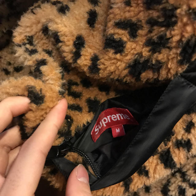 supreme レオパード フリース