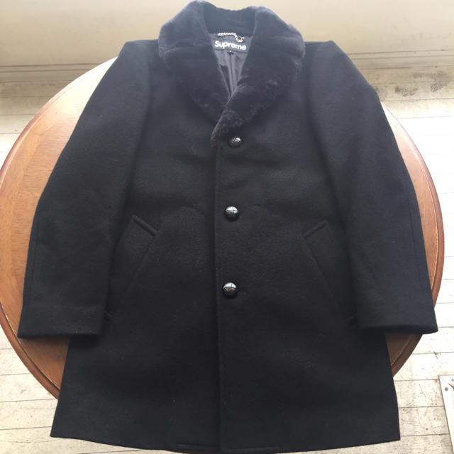 15aw supreme fur collar tweed coat