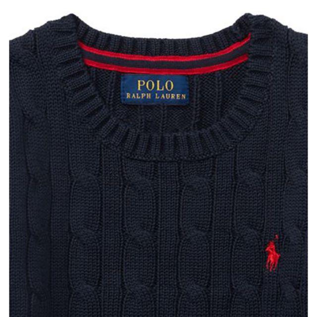 Ralph Lauren(ラルフローレン)のSAGA様☆110 ラルフローレン ケーブルコットンセーター ネイビー 3974 キッズ/ベビー/マタニティのキッズ服男の子用(90cm~)(ニット)の商品写真