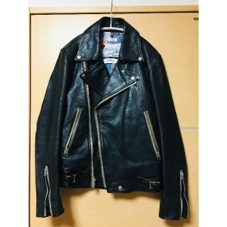 ロンハーマン(Ron Herman)の超美品♪ SEVESKIG×FDMTL クレイジーWライダースジャケット S 黒(ライダースジャケット)