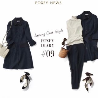 フォクシー(FOXEY)のフォクシー ニューヨーク FOXEY スプリングコート ドット ワンピース 美品(スプリングコート)