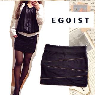 エゴイスト(EGOIST)のジップデザインタイトスカート美品(ミニスカート)