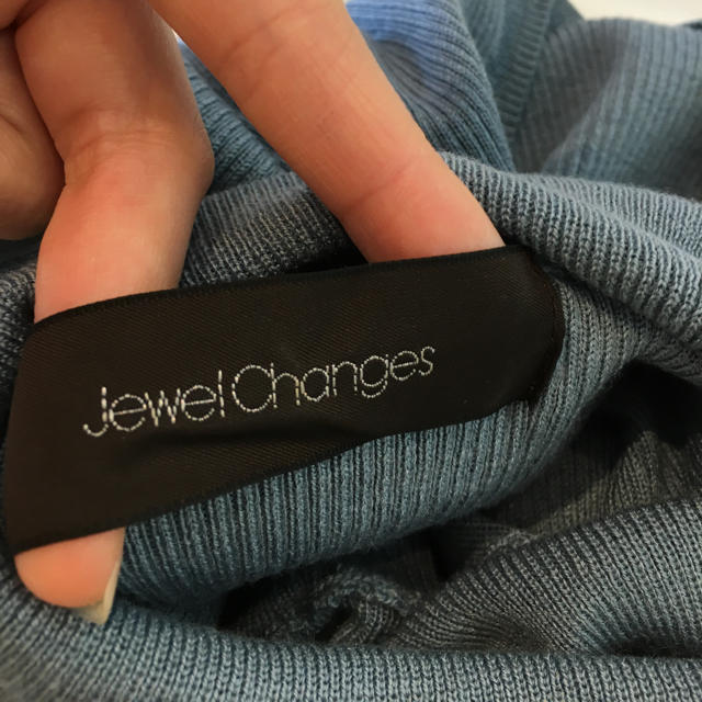 Jewel Changes(ジュエルチェンジズ)のJewel Changes タートルネック  ノースリーブ ニット スカイブルー レディースのトップス(ニット/セーター)の商品写真