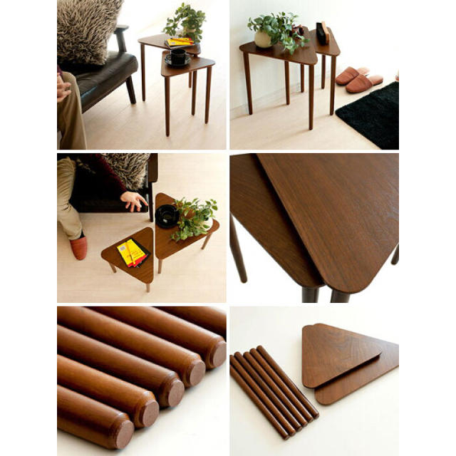 2個セット サイドテーブル 木製 インテリア/住まい/日用品の机/テーブル(コーヒーテーブル/サイドテーブル)の商品写真