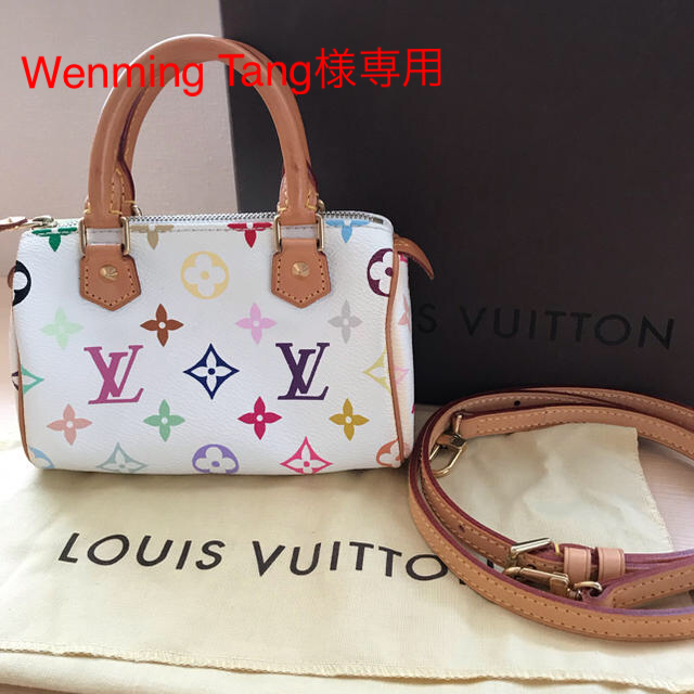驚きの価格 LOUIS ホワイトミニスピーディ マルチカラー モノグラム