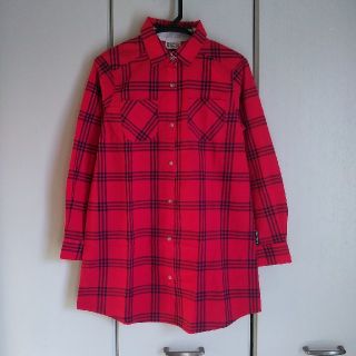 新品！チェック柄シャツワンピ150(ワンピース)