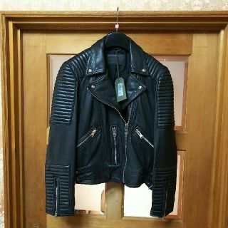 オールセインツ(All Saints)のALLSAINTS シープレザー キルティング ライダースジャケット 新品未使用(ライダースジャケット)