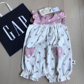 ベビーギャップ(babyGAP)の新品☆baby GAP☆ハート ロンパース ☆ネクスト ハッカ 50 70(ロンパース)