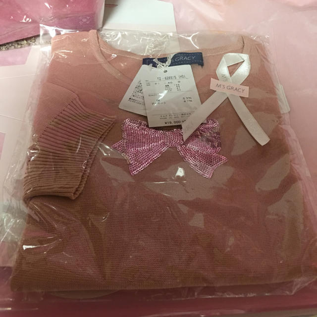 エムズグレイシーリボン🎀ニットピンク40 エムズグレイシーリボン🎀ニットピンク40