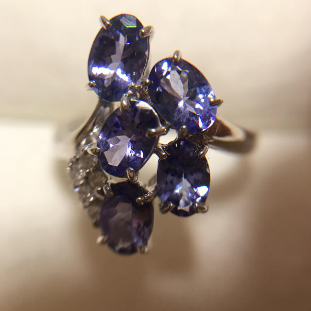 ー品販売  稀少石 リング 18K 天然石 ダイヤモンド 12月　新誕生石　タンザナイト リング(指輪)