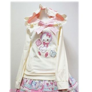 アンジェリックプリティー(Angelic Pretty)の【新品】Fancy Boxうさちゃんパーカ(アイボリー×ピンク)(パーカー)