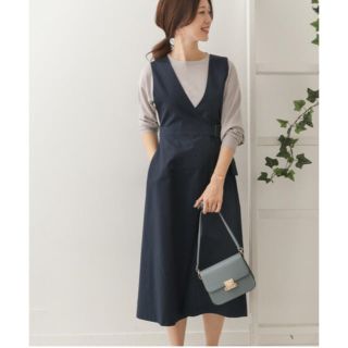 アーバンリサーチドアーズ(URBAN RESEARCH DOORS)のDOORS☆ウエストベルト付ジャンパースカート🌸NAVY♪新品タグ付☆UR(ロングワンピース/マキシワンピース)