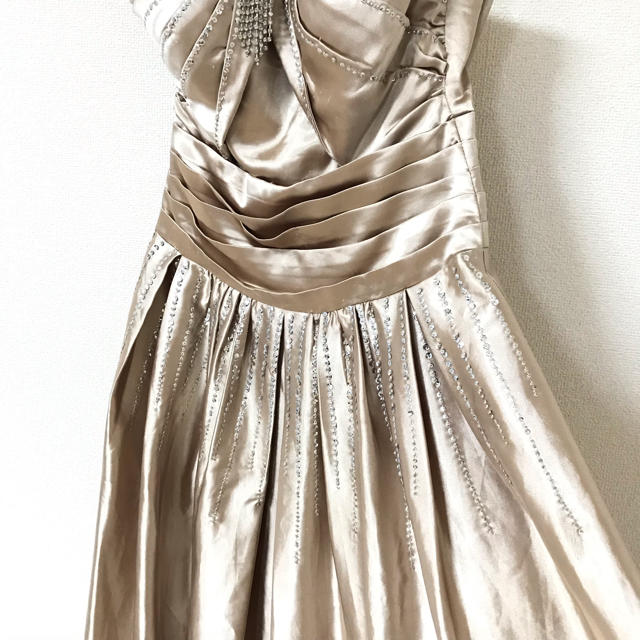 ロングドレス パール シャンパンゴールド Ｌ レディースのフォーマル/ドレス(ロングドレス)の商品写真