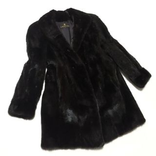 ランバン(LANVIN)のLANVIN FURS ミンク コート ヴィンテージ ランバン ブラックミンク(毛皮/ファーコート)