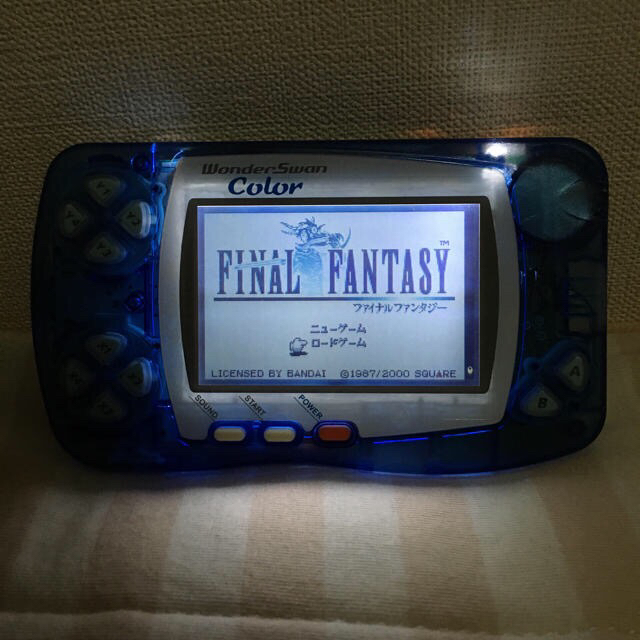 携帯用ゲーム機本体画面美品◇クリスタルブルー◇GBA SPのフロントライト付ワンダースワンカラー