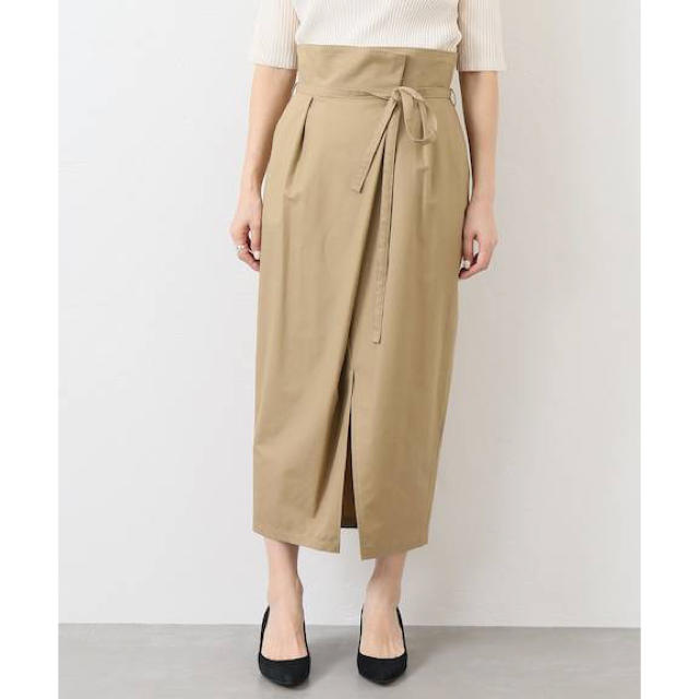 IENA(イエナ)のIENA タックラップスカート 美品 レディースのスカート(ひざ丈スカート)の商品写真