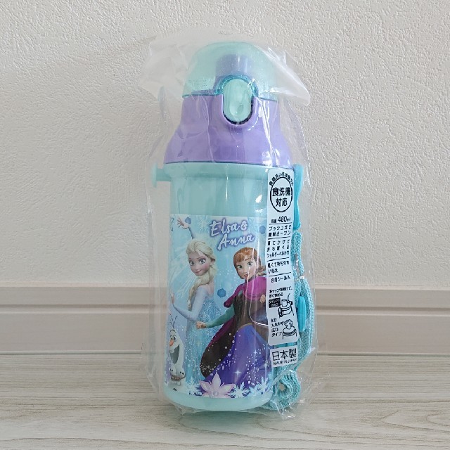 Disney(ディズニー)の新品 アナ雪 プッシュ式 直のみスポーツボトル 480ml キッズ/ベビー/マタニティの授乳/お食事用品(水筒)の商品写真