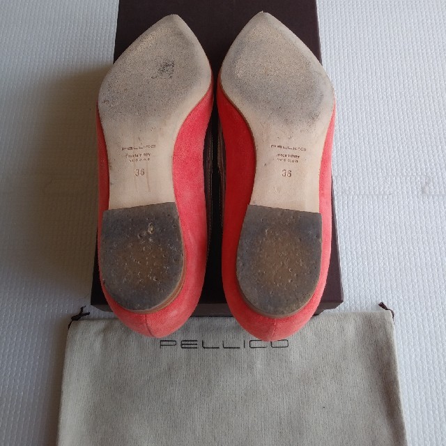 PELLICO(ペリーコ)の【USED】PELLICO ポインテッドトゥシューズ オレンジ 23cm レディースの靴/シューズ(バレエシューズ)の商品写真